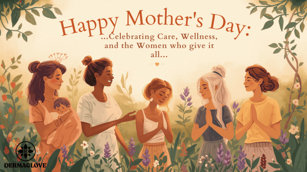 Happy Mother's Day from DERMAGLOVE. Celebrating health and wellness for all through thoughtful holistic skincare products.