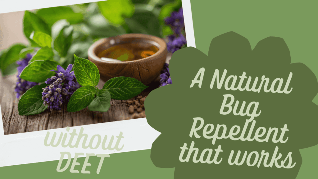 Bug Off Me, a natural bug spray created by DERMAGLOVE. It is a holistic spray that doesn't use DEET as an ingredient.