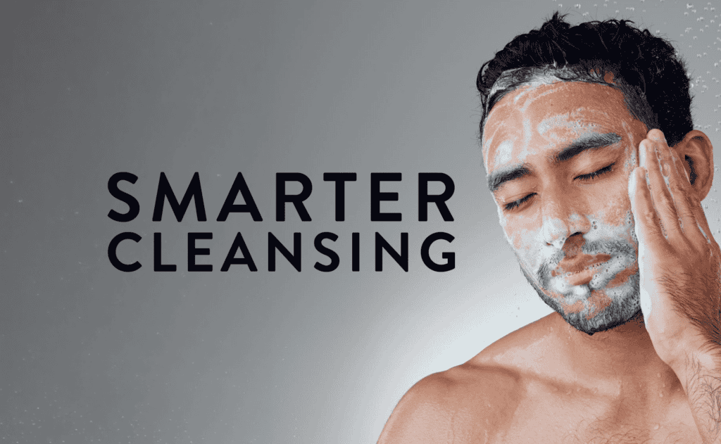 A man cleansing his face with another innovative product by DERMAGLOVE. Face Cleanse. A unique product incorporating INVIS-O-BOND technology with natural sourced ingredients with no harmful bi-products.