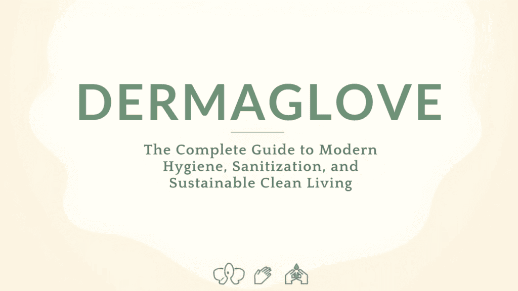 Banner for a Guide to Modern Hygiene, Sanitization, and Sustainable Clean Living that exemplifies DERMAGLOVE products.